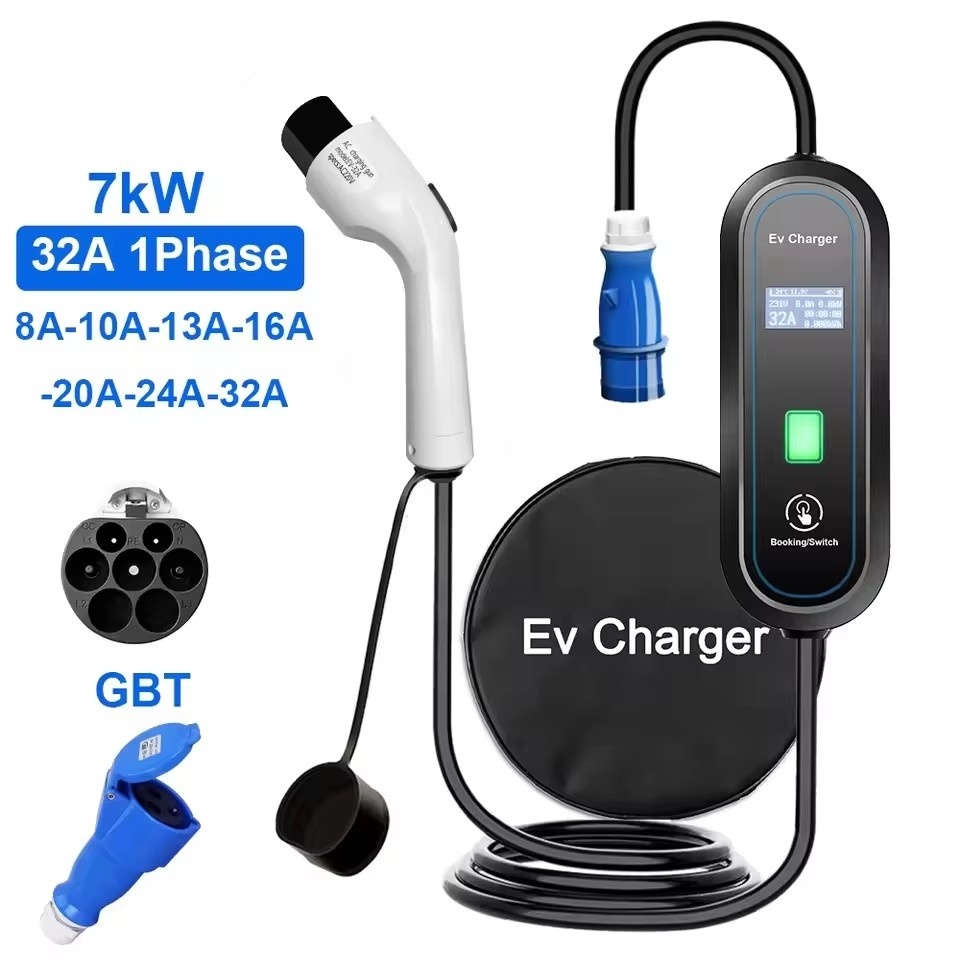 Portable Ev Charger 32A Type 2 Cee Plug - Przenośna ładowarka GBT do pojazdów elektrycznych,